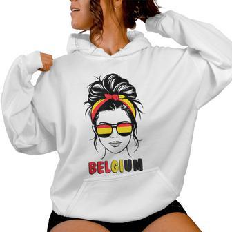 Belgium Girls' Belgium Flag Women's Kapuzenpullover für Damen - Geschenkecke