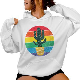 Cactus Serape Rainbow Awesome Novelty Women Hoodie - Thegiftio UK