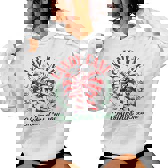 Candy Cane Crew Christmas Coquette Bow Sweet Candy Xmas Girl Women Hoodie | Seseable UK