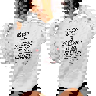 Celebrate Mom And Dad Happy 25Th Anniversary To My Parents Women Hoodie - Monsterry
