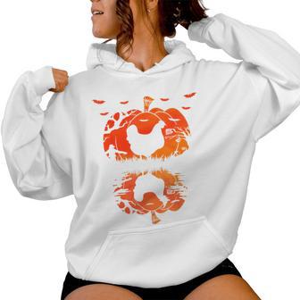 Chicken Silhouette Pumpkin Halloween Chicken Witch Women Hoodie - Thegiftio UK