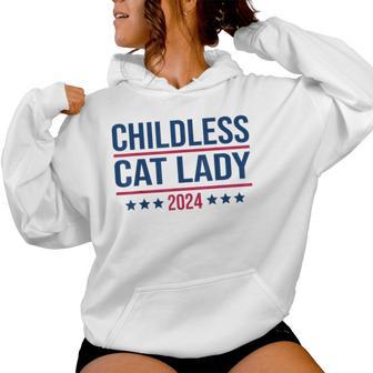 Childless Cat Lady 2024 For President Women Hoodie - Thegiftio UK
