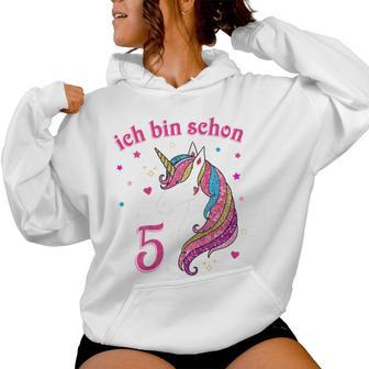 Children's 5Th Birthday Girls' Ich Bin Schon 5 Jahre Alt Einhorn Kapuzenpullover für Damen - Geschenkecke