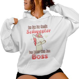 Children's Ich Bin Die Große Schwester Boss Dabbing Unicorn Motif Kapuzenpullover für Damen - Geschenkecke