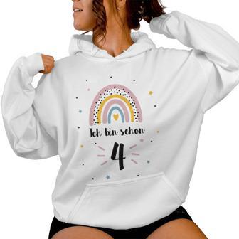 Children's Ich Binier 4 Jahre Girl Birthday Rainbow Kapuzenpullover für Damen - Geschenkecke