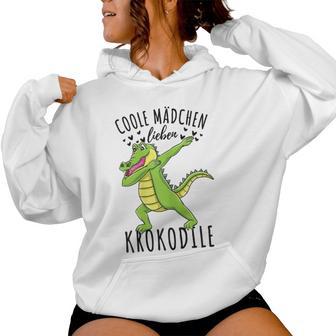 Coole Mädchen Lieben Krokodile Kapuzenpullover für Damen - Geschenkecke