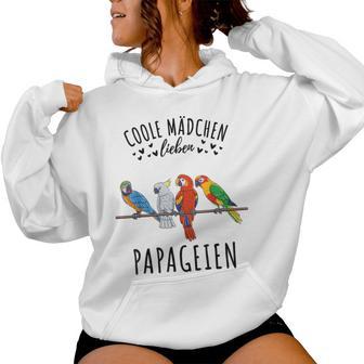 Coole Mädchen Lieben Papageien Kapuzenpullover für Damen - Geschenkecke