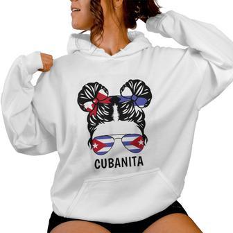 Cuban Girl Hispanic Heritage Month Cubanita Cuba Flag Women Hoodie - Thegiftio UK