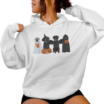 Cute Black Labrador Dog Halloween Pumpkin Labrador Dog Mom Women Hoodie - Thegiftio UK