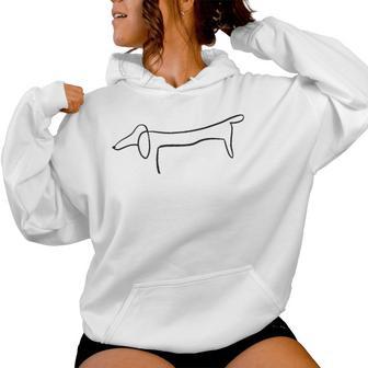 Dachshund Single Line Dog Owner Mummy Kapuzenpullover für Damen - Geschenkecke