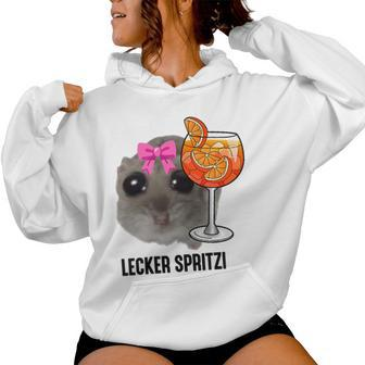 Delicious Spritzi X Sad Hamster Meme Girl Hallöchen Aperölchen Kapuzenpullover für Damen - Seseable