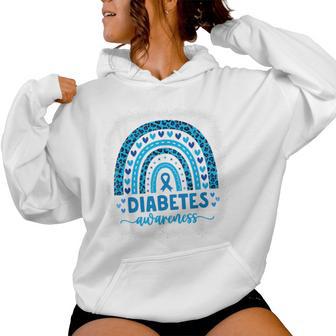 Diabetes Awareness Blue Rainbow Diabetic Diabetes Women Hoodie - Thegiftio UK