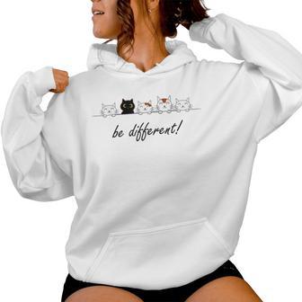 Be Different Cute Cats Fun Kitten Cat Slogan Kapuzenpullover für Damen - Geschenkecke