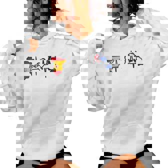 España Cuba Bandera Spa Cuba Heartbeat Cuello Sudadera con capucha para mujer - Regaloses