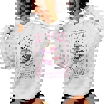 Esqueleto Divertido Para Amantes De Los Libros De Cartas Del Tarot De The Reader Cuello Sudadera con capucha para mujer - Regaloses