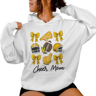 Football Coquette Bow Cheer Mom Yellow Women Hoodie - Thegiftio UK