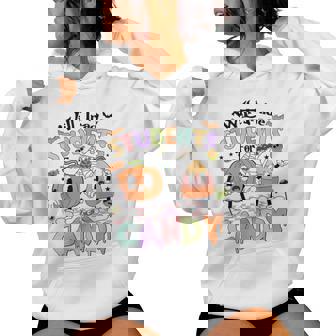 Candy Halloween Teacher Will Trade Students For Candy Women Hoodie - Monsterry