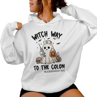 Gastroenterology Nurse Halloween Endo Nurse Ghost Endoscopy Women Hoodie - Thegiftio UK
