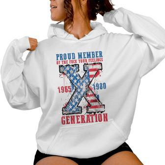 Generation 4Th Of July Gen-X 1965-1980 American Flag Womens Women Hoodie - Monsterry UK