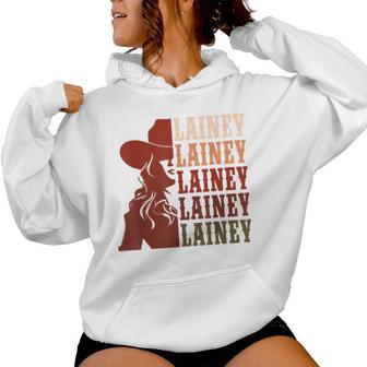 Girl Retro First Name Lainey Personalized Cowgirl Party Women Hoodie - Thegiftio UK