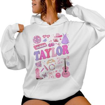 Girl Retro Taylor First Name Personalized Groovy 70'S 80'S Women Hoodie - Thegiftio UK