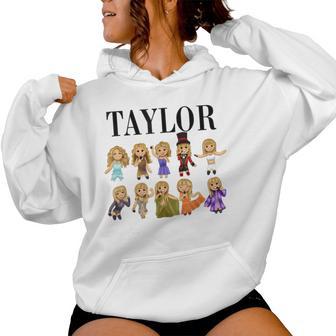 Girl Retro Taylor First Name Personalized Groovy Bday Women Hoodie - Thegiftio UK