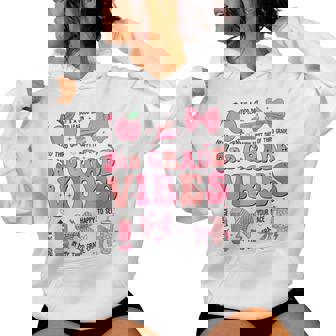 Girls 3Rd Grade Vibes Coquette Bow Back To School Teacher Women Hoodie | Mazezy