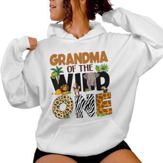 Grandma Of The Birthday Wild One Safari Boy Family Matching Women Hoodie - Thegiftio UK