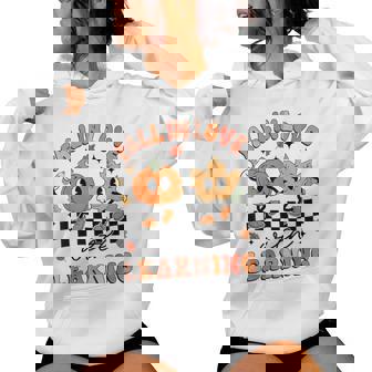 Groovy Fall In Love With Learning Trick Or Teach Teachers Women Hoodie | Mazezy