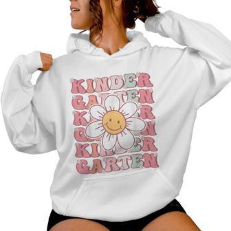 Groovy Kindergarten Back To School First Day Of Kindergarten Women Hoodie - Thegiftio UK