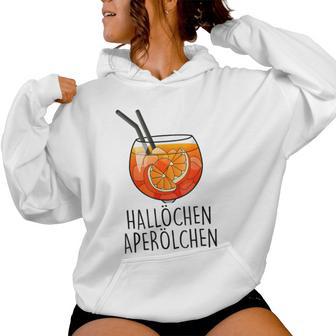 Hallöchen Aperoilchen For And Gray Kapuzenpullover für Damen - Geschenkecke