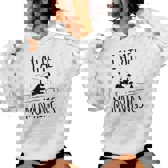 I Hate Mornings Divertido Oso Panda Top Pijama Hombre Sudadera con capucha para mujer - Regaloses
