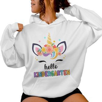 Hello Kindergarten Unicorn First Day Back To School Kid Girl Women Hoodie - Thegiftio UK