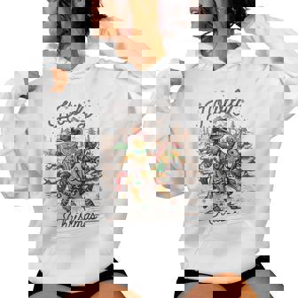 Howdy Christmas Gingerbread Man Cowboy Ride Horse Western Women Hoodie - Monsterry