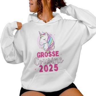 Ich Werde Große Cousin 2025 Unicorn Girls' Cousin Blue Kapuzenpullover für Damen - Geschenkecke