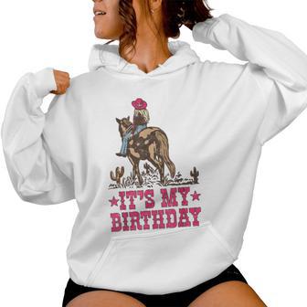 It's My Birthday Cowgirl Riding Horse Woman Girl Matching Women Hoodie - Thegiftio UK