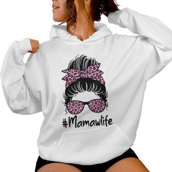 Mamaw Life Hair Bandana Glasses Leopard Mother's Day Women Hoodie - Thegiftio UK