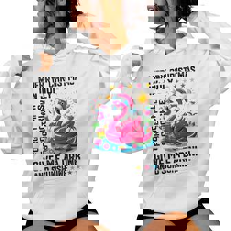 Merry Christmas In July Give Me A Drink & Sunshine Flamingo Women Hoodie - Monsterry