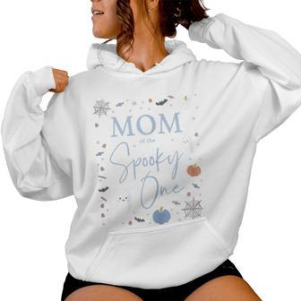 Mom Of The Spooky One First Birthday Blue Boy 1St Halloween Women Hoodie - Thegiftio UK