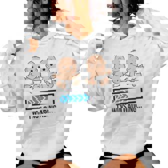 Mom Of Twin Pregnancy Twins Loading Pregnant With Twins Women Hoodie - Monsterry