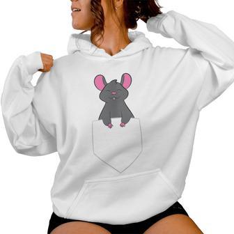 Mouse Pet Mouse In Bag Rat In Pocket Women Hoodie - Thegiftio UK