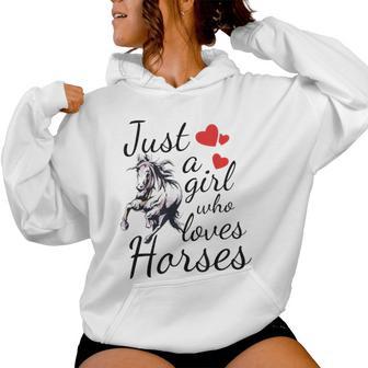 N Horse Girl Just A Girl Who Loves Horses Quote Women Hoodie - Thegiftio UK