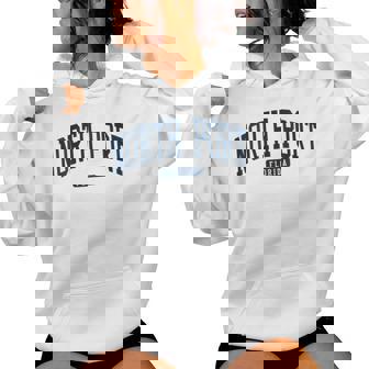 North Port Florida Fl College University Style Navy Women Hoodie - Monsterry