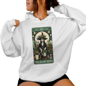 The Plant Witch Tarot Card Garden Botanical Spooky Mystical Women Hoodie - Thegiftio UK