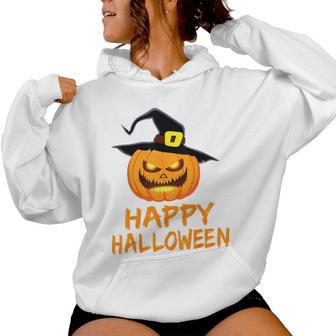 Pumpkin With Hat Happy Halloween Costume Children Women Hoodie | Seseable CA
