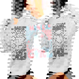 Retro Groovy 4Th Of July Girls Ns American Girls Women Hoodie - Monsterry