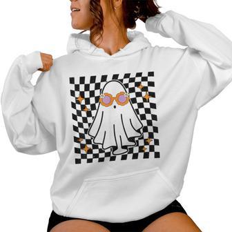 Retro Halloween Ghost Boo Fall Spooky Season Girls Women Hoodie - Thegiftio UK