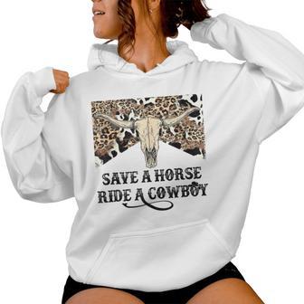 Save A Horse Ride A Cowboy Howdy Western Country Southern Women Hoodie - Thegiftio UK