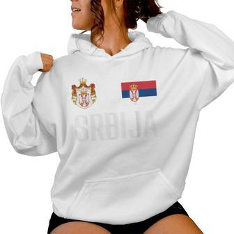 Serbia Flag Srbija Football Fan Women's Children's Red Kapuzenpullover für Damen - Seseable