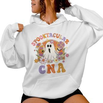 Spooktacular Cna Happy Halloween Spooky Flower Matching Women Hoodie - Thegiftio UK
